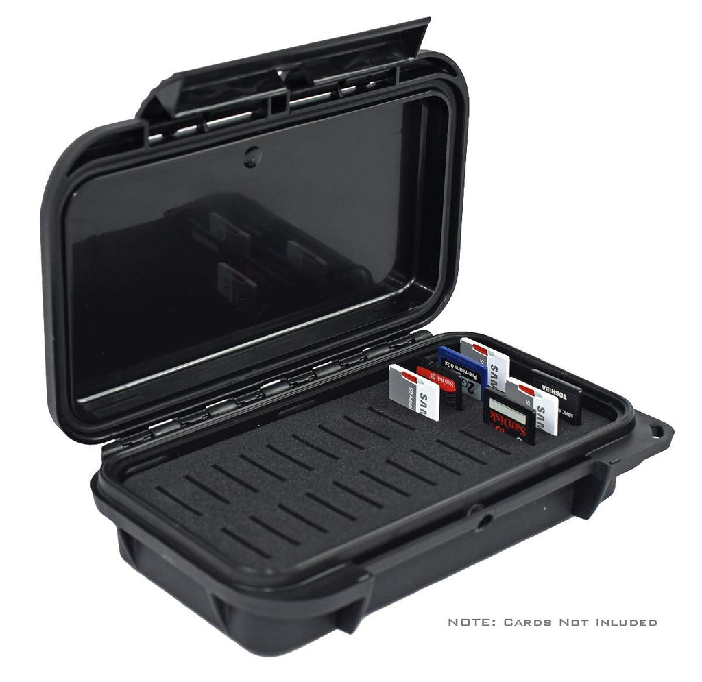 Elephant® Waterproof Dust-Proof Professional 26 SD Memory Card Protective Case ELSD-26BB Black Case with Black Foam.
