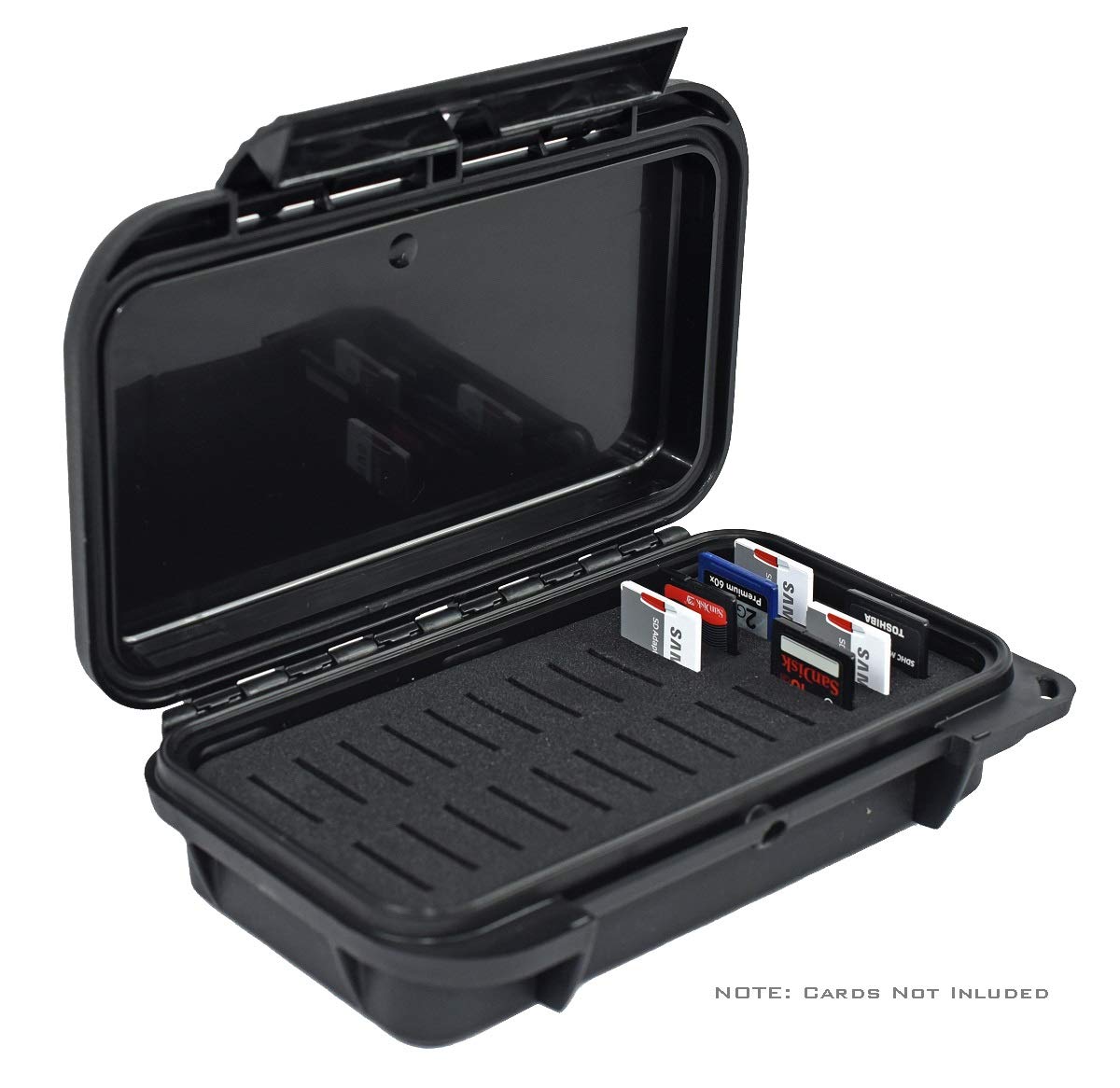 Elephant® Waterproof Dust-Proof Professional 26 SD Memory Card Protective Case ELSD-26BB Black Case with Black Foam.