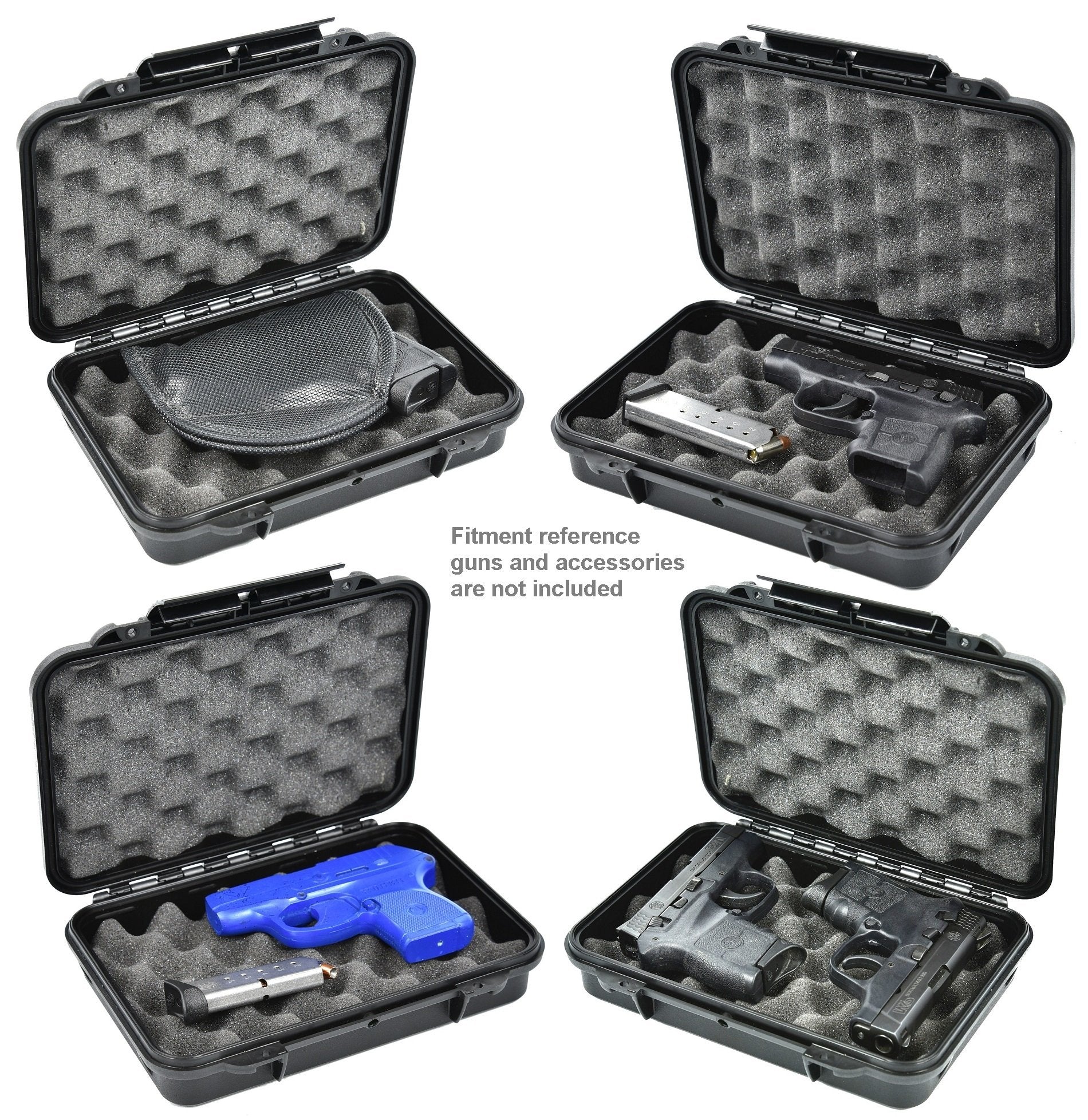 Pistol Case Handgun case Elephant Elite EL008 with Convoluted Foam Waterproof Concealed Carry for Any Gun of 8" Length by 5.25" Height or Smaller.