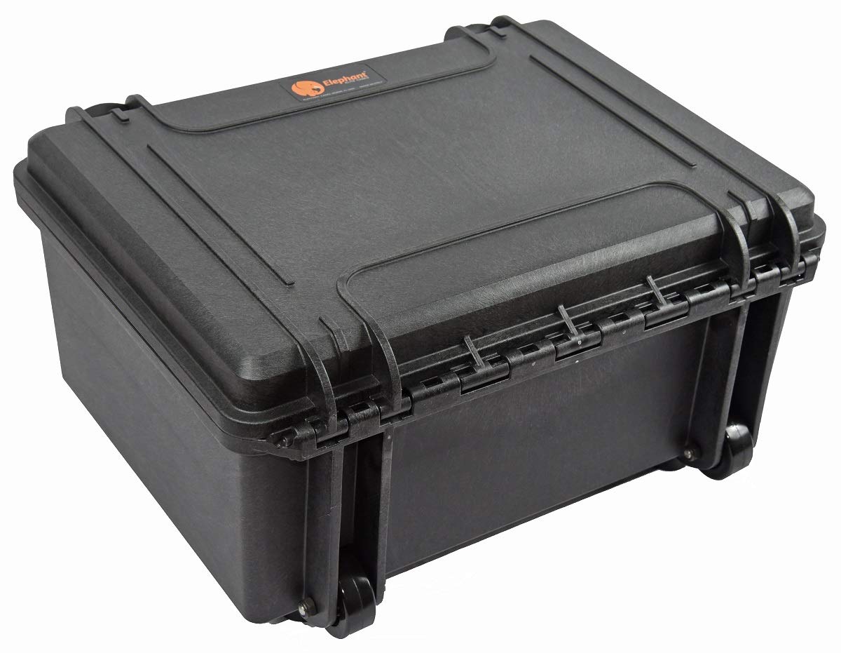 Waterproof Hard Case 19" x 16" x 10" with Pre-Cubed Foam, Wheels and Telescopic Handle, Lightweight, Dust Proof Elephant EL1808W