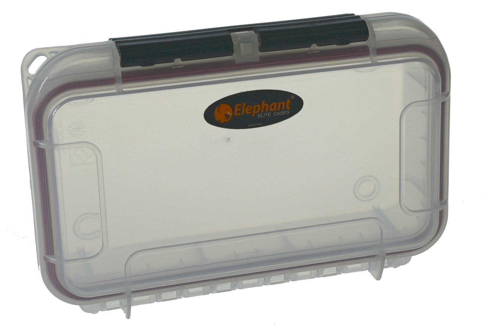 Elephant Cases Small Clear Dry Case Waterproof Tackle Box EL006C Utility Case Built in Pressure Equalization Valve