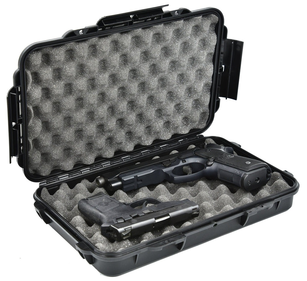 Waterproof Handgun Case Pistol Gun Case with Convoluted Foam The Elephant Elite EL012 Recommended for Guns 12" Inches or Smaller fits 2 Guns or 1 Gun with Magazine