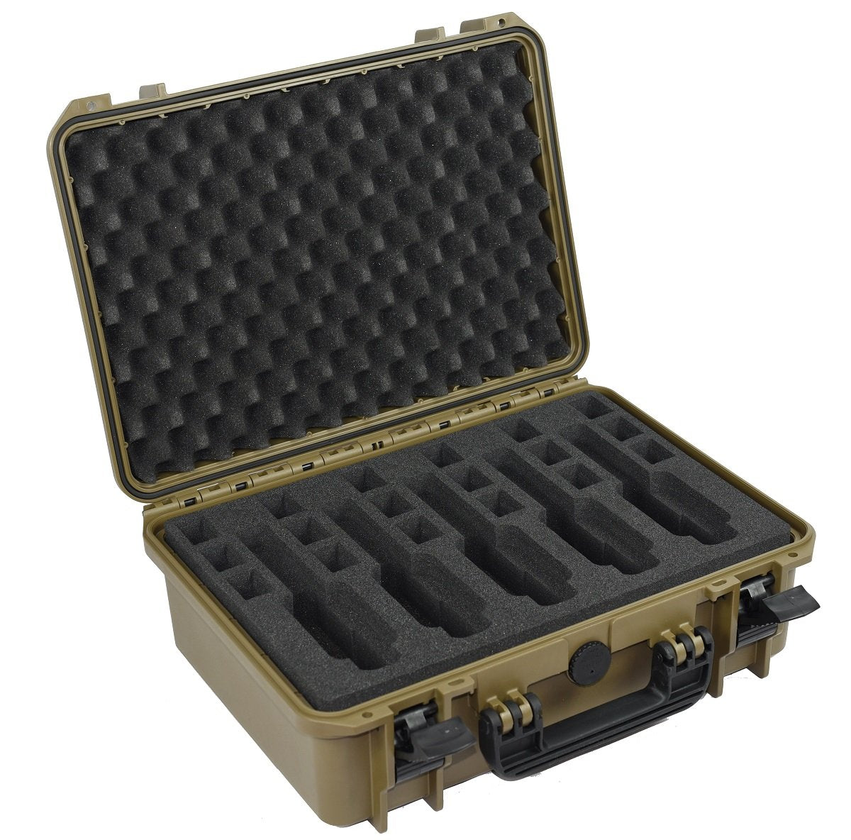 Elephant EL5G 5 Guns Pistol Hard Case Waterproof dust-Proof TSA Approved Multiple Gun case (Sahara Green)