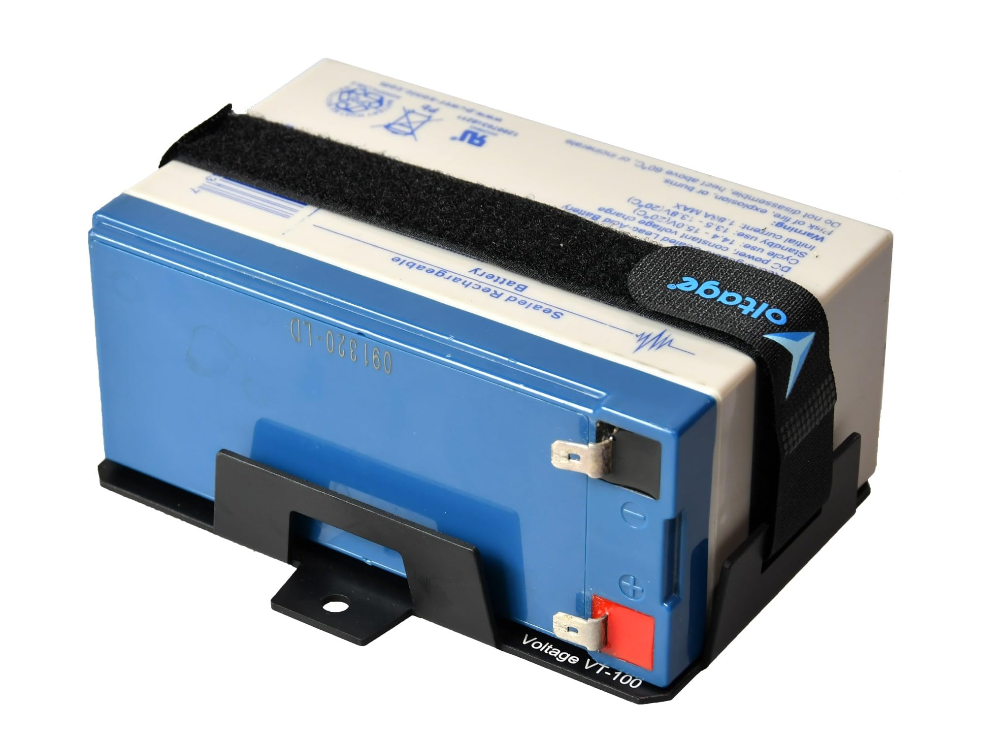Voltage Small Battery Tray for 12V 15AH, 12V 12AH,12V 9AH, 12V 8AH, 12V 7AH,12V 6AH, 6V 7AH, 6V 12AH, YTX7B-BS, YTX9-BS, YTX14BS Batteries and More. Battery Mount with Hold Down Strap VT-100