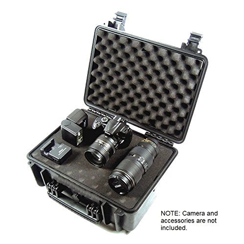 Professional Camera Hard case E210 to fit D-SLR kit with Lenses and More, Waterproof with Foam for Nikon D7500 D7200 + Canon OS Rebel T7 T6i XTI EOS 6D + Sony Alpha