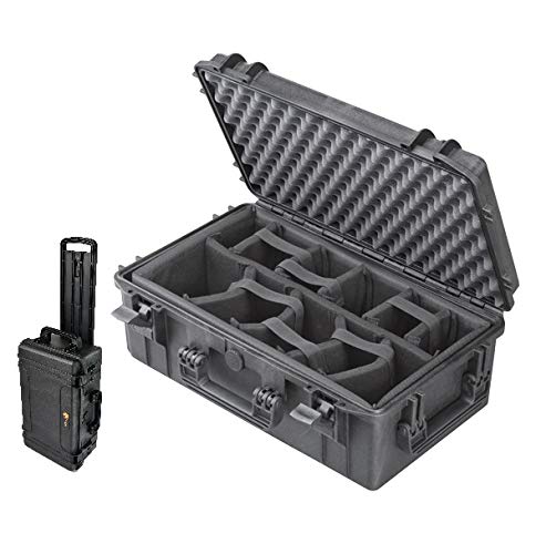 Elephant EL2007WP Case with Padded Dividers Waterproof IP67 Carry-on Hard Waterproof case with Wheels and Telescopic Handle