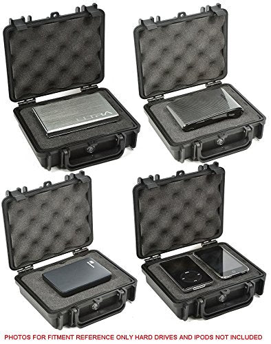Elephant E090 Mini Case with Foam for Camera, Memory Cards, Hard Drives, Video,Vaporizer Kits, Guns, Vaporizer Kit, Test and Metering Equipment Waterproof Hard Plastic Case