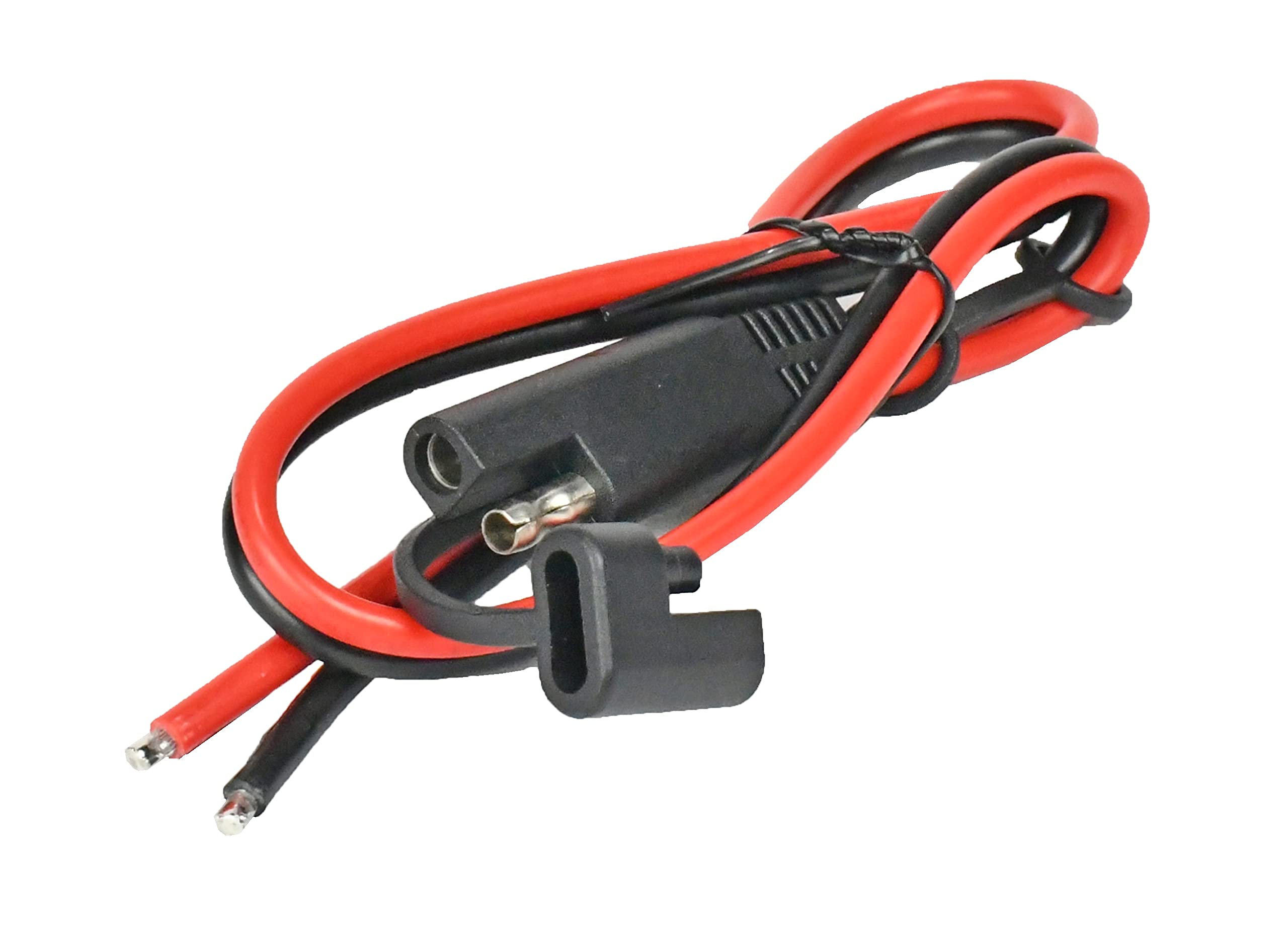 SAE Connector Extension Cable with Cap, 12AWG 18" SAE Quick Connector Disconnect Plug SAE Marine and Automotive Extension Cable, Solar Panel SAE Plug 1-1/2 ft