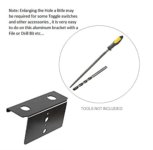 Bracket for Dual Panel Mount Electrical Components Like Push Button Circuit Breaker, Toggle Switch, Led Indicator Panel Mount Connector, Fuse and More