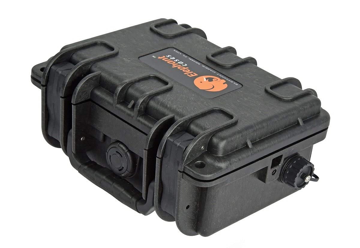 Elephant B095S4 Kayak Battery Box Waterproof Battery Enclosure for Powering GPS, Fish Finders, Led Lights, Aerator Pump (4 pin Single)