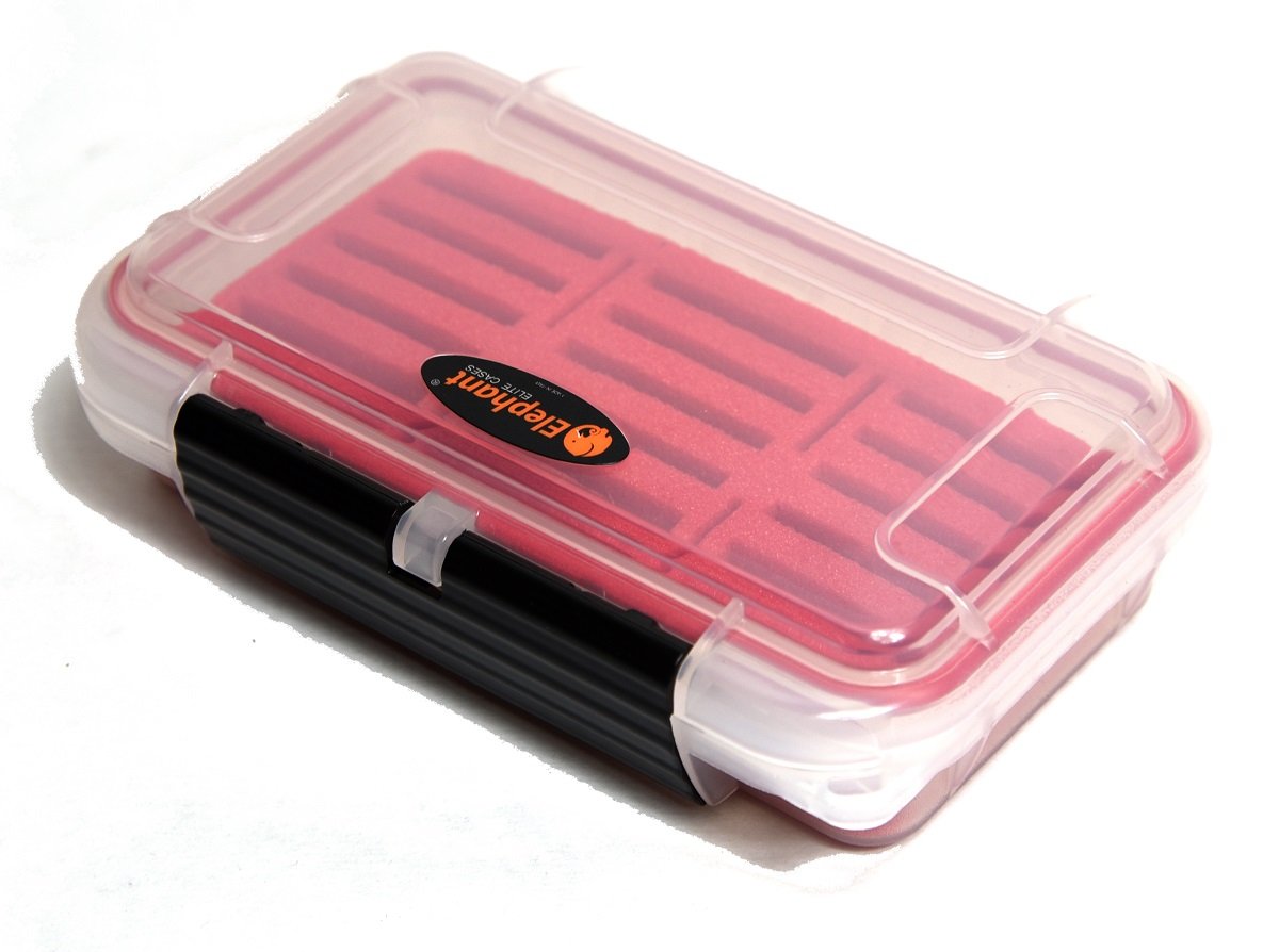 Elephant Cases CF Card Case XQD Card Case ELCF-18TR Transparent w/Red Foam Waterproof IP67, Dust-Proof, CF Memory Card Case Fits 18 Compact Flash/XQD and 4 SD Cards