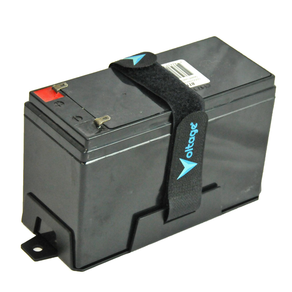 Voltage Small Battery Tray for 12V 10AH, 12V 9AH,12V 8AH, 12V 6AH, 6V 7AH, 6V 12AH, YT7B-BS Batteries and More. Battery Mount with Hold Down Strap VT-90