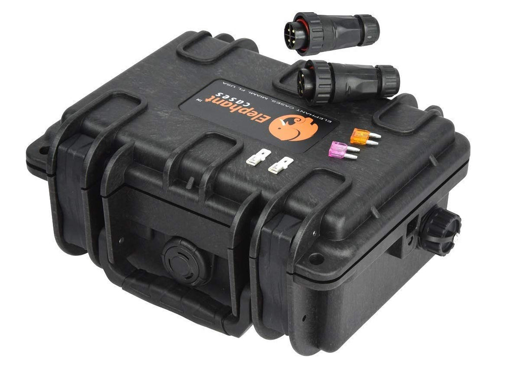 Elephant B095S4 Kayak Battery Box Waterproof Battery Enclosure for Powering GPS, Fish Finders, Led Lights, Aerator Pump (4 pin Single)