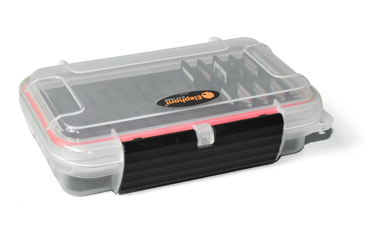 Waterproof Dust-Proof Professional 26 SD SDXC SDHC Memory Card Protective Case ELSD-26 Black Foam See Through Clear Case