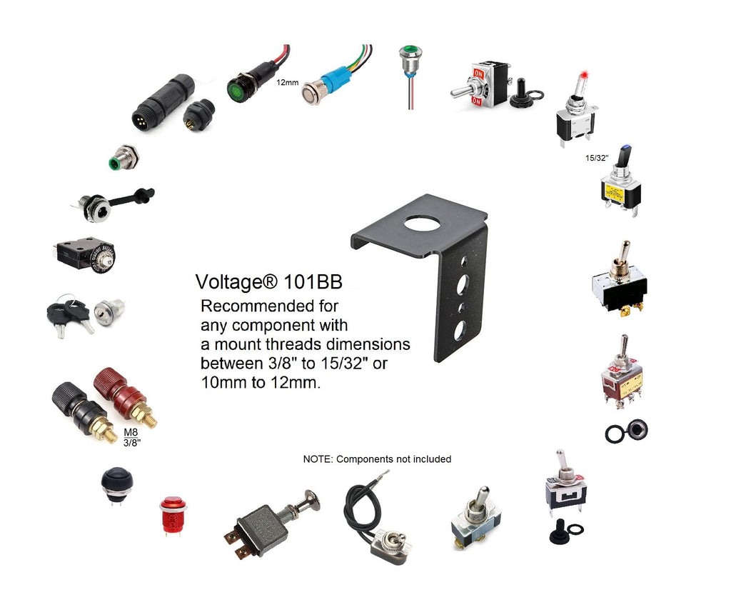 Bracket for Panel Mount Electrical Components Like Push Button Circuit Breaker , Toggle Switch, Led Indicator Panel Mount Connector, Fuse and More