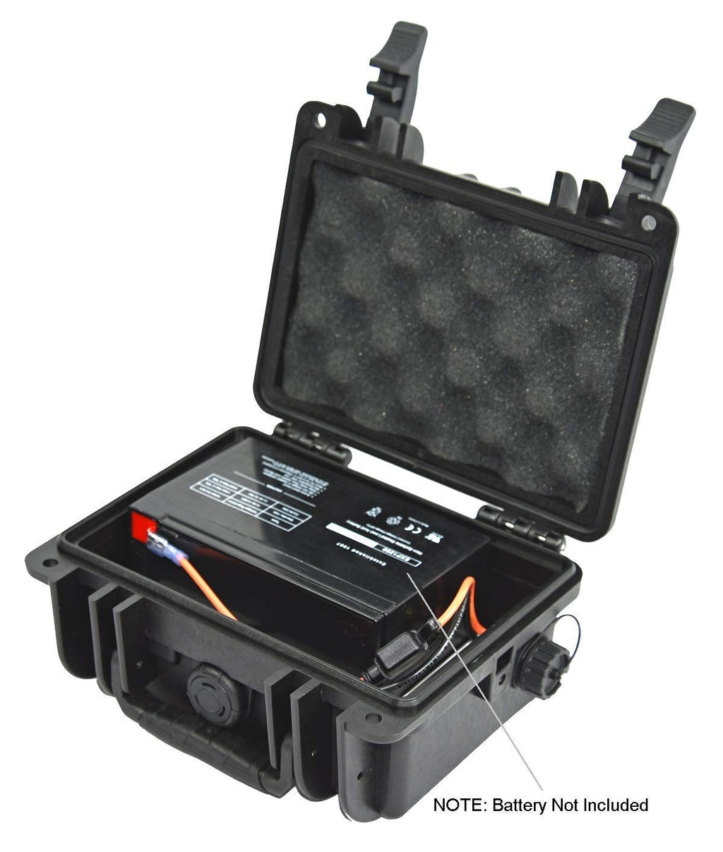 Elephant B095S2 Kayak Battery Box Waterproof Battery Enclosure for Powering GPS, Fish Finders, Led Lights, Aerator Pump (2 Pin Single)
