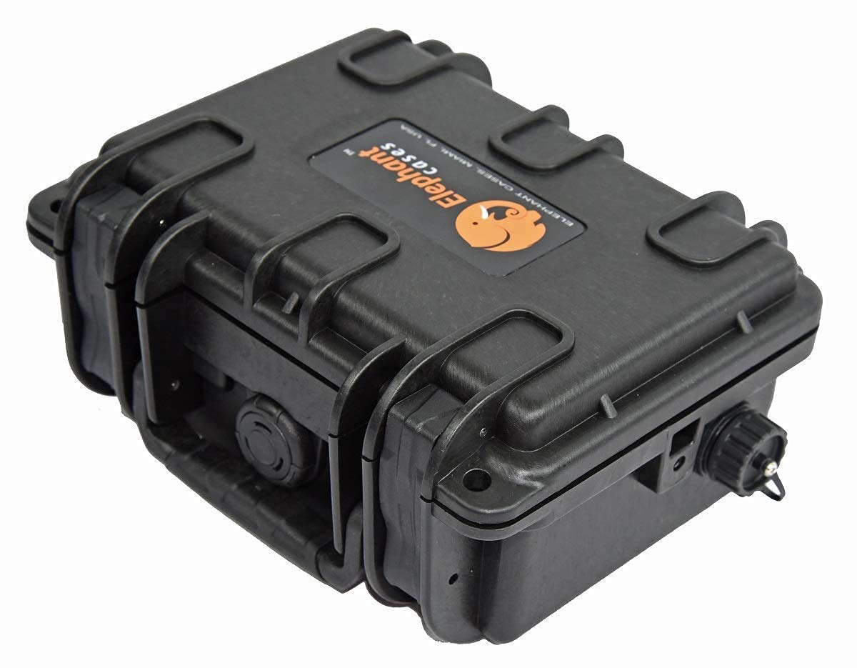 Elephant B095S2 Kayak Battery Box Waterproof Battery Enclosure for Powering GPS, Fish Finders, Led Lights, Aerator Pump (2 Pin Single)