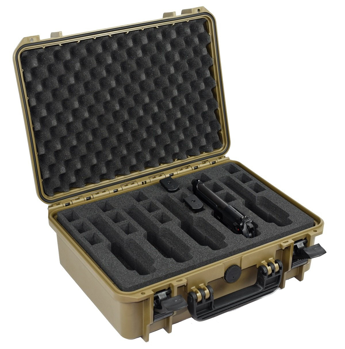 Elephant EL5G 5 Guns Pistol Hard Case Waterproof dust-Proof TSA Approved Multiple Gun case (Sahara Green)
