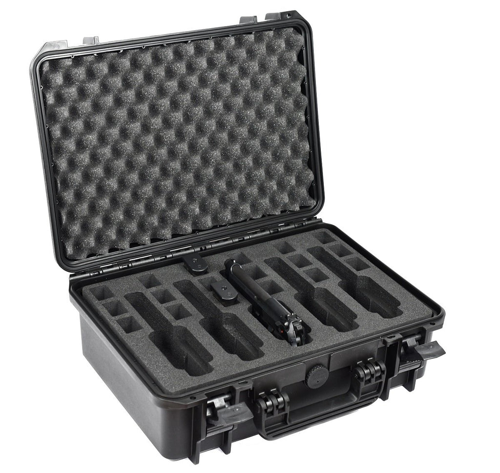 Elephant EL5G 5 Guns Pistol Hard Case Waterproof dust-Proof TSA Approved Multiple Gun case (Black)