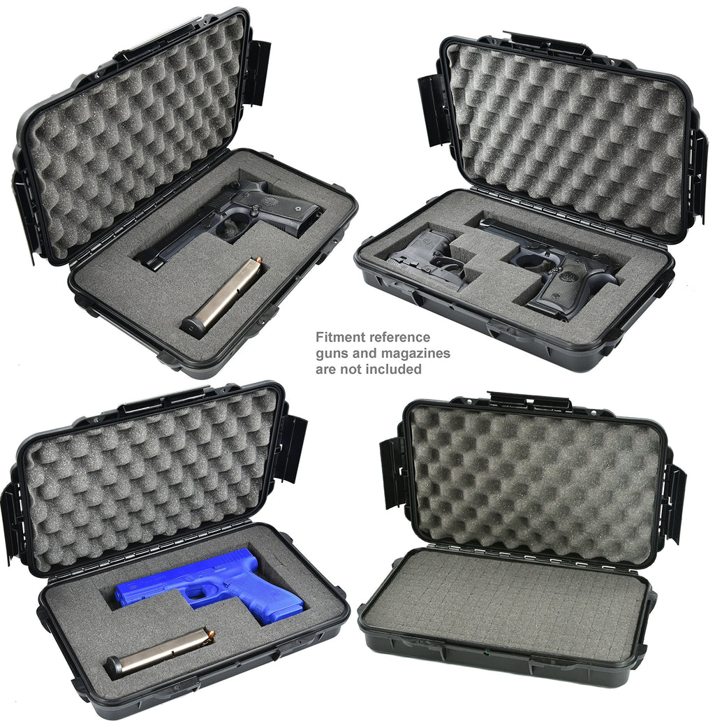 Waterproof Handgun Case Pistol Case Hard Case with Pre-Cubed Foam The Elephant Elite EL012 Recommended for Any Gun of 11.5 Inches or Smaller, with Magazines