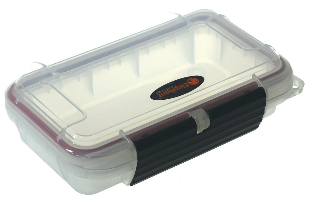 Elephant Cases Small Clear Dry Case Waterproof Tackle Box EL006C Utility Case Built in Pressure Equalization Valve