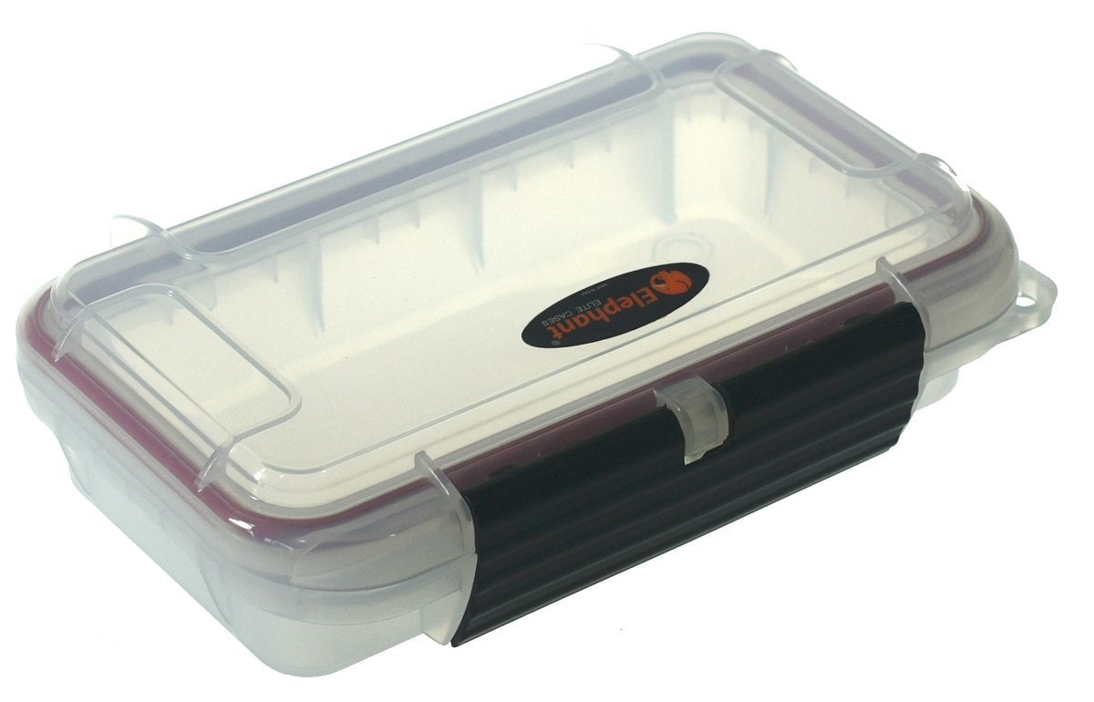 Elephant Cases Small Clear Dry Case Waterproof Tackle Box EL006C Utility Case Built in Pressure Equalization Valve