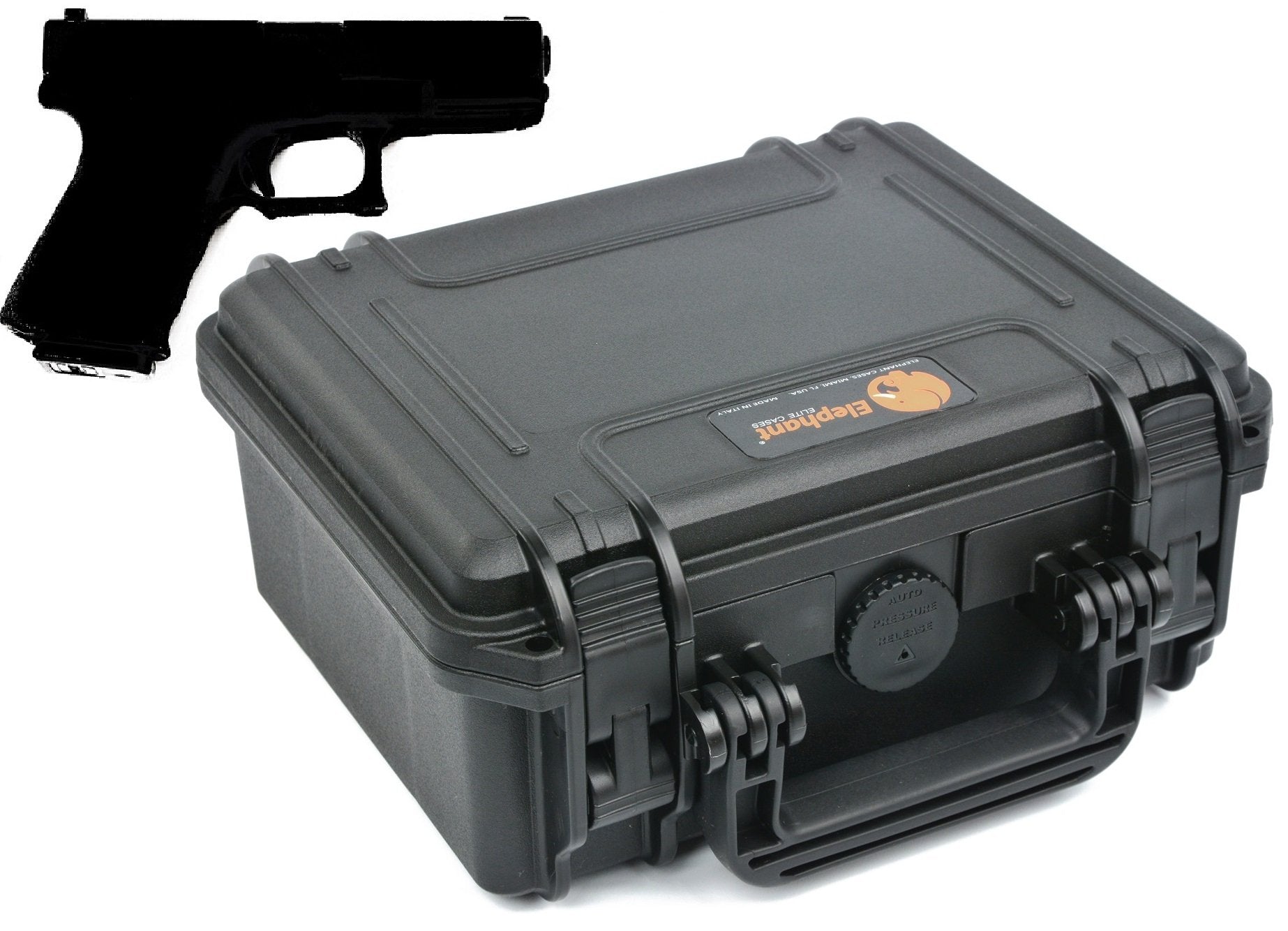 Elephant Cases Elite EL0904gun Handgun Pistol and Revolver Hard Case Great for Small to Medium Gun and Magazine for the Shooting Range, Safe Storage or Travel Fits Glock 19
