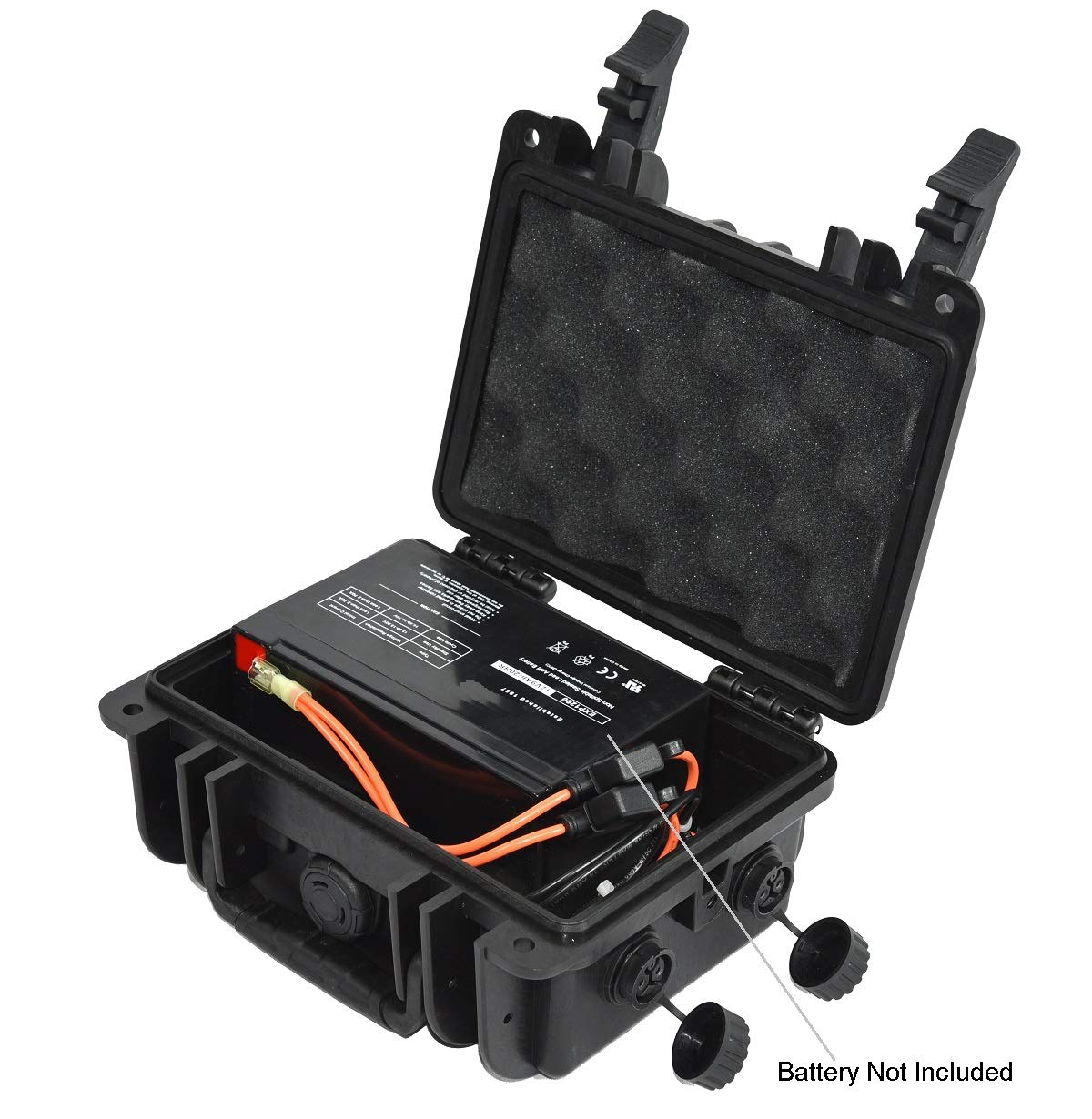 Elephant B095D2 Kayak Battery Box Waterproof Battery Enclosure for Powering GPS, Fish Finders, Led Lights, Aerator Pump (2 Pin Dual)