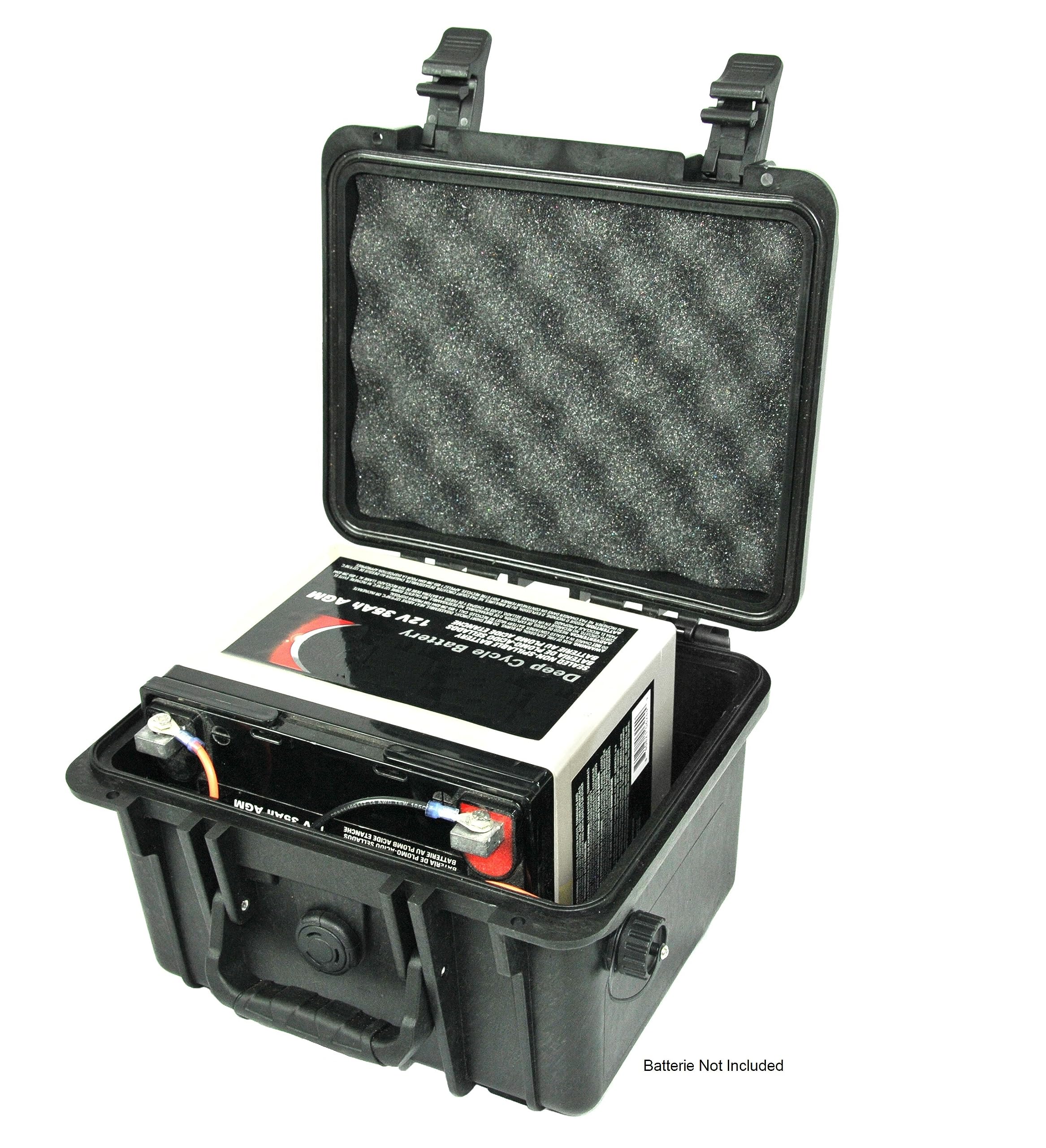 Voltage Elephant V35S2 Waterproof Battery Case Enclosure with Single 2 pin connectors for 12V 35Ah / 20Ah Batteries