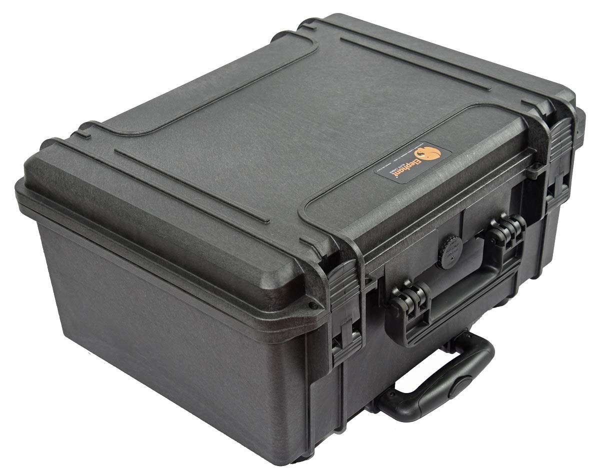 Waterproof Hard Case 19" x 16" x 10" with Pre-Cubed Foam, Wheels and Telescopic Handle, Lightweight, Dust Proof Elephant EL1808W