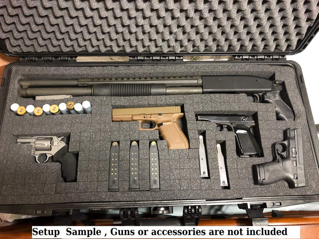31" Rifle Case Waterproof hard case Elephant Elite EL3105 With Pre-Cubed Foam for short gun and rifles with Magazines and Accessories, Watertight Hard Plastic case