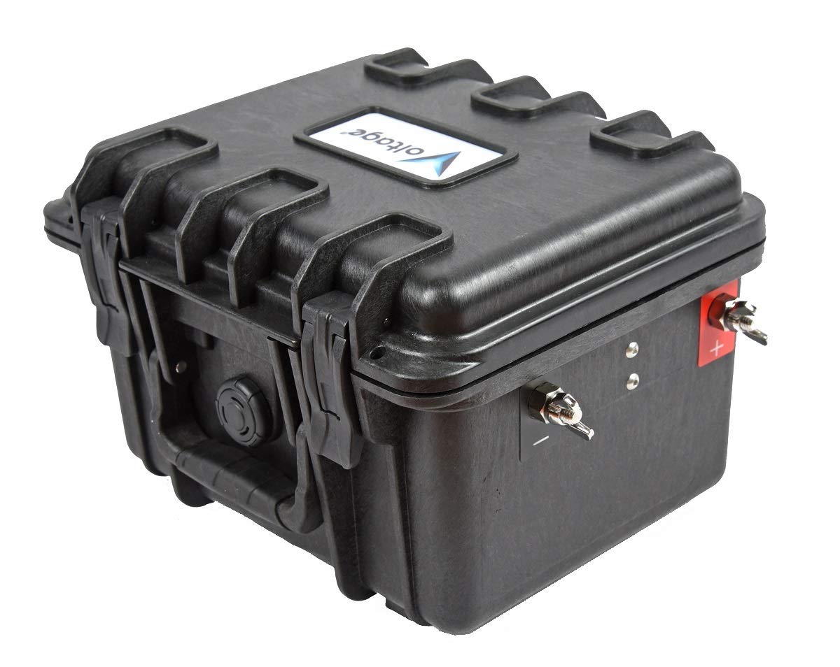 Elephant Cases Trolling Motor Battery Box Compact Waterproof Power Center with External Stainless Steel Battery Post and wingnuts for Kayak, Small Boat or Solar Power Backup Voltage