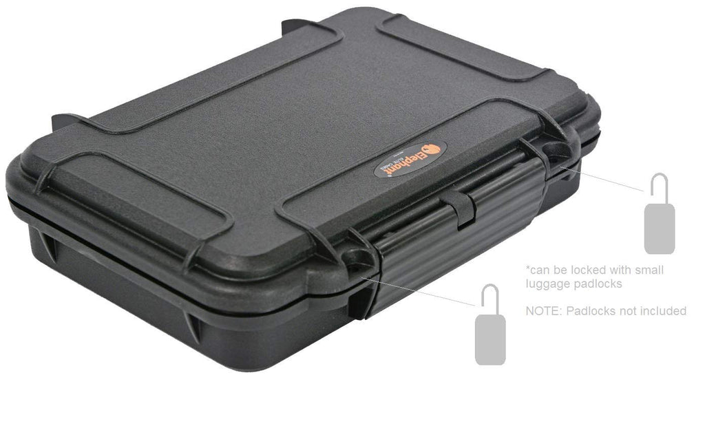 Waterproof Dust-Proof 48 SD / 36 CF, CFxpress or XQD High Capacity Professional Memory Card Protective Case EL4836M Black on Black Hard Case