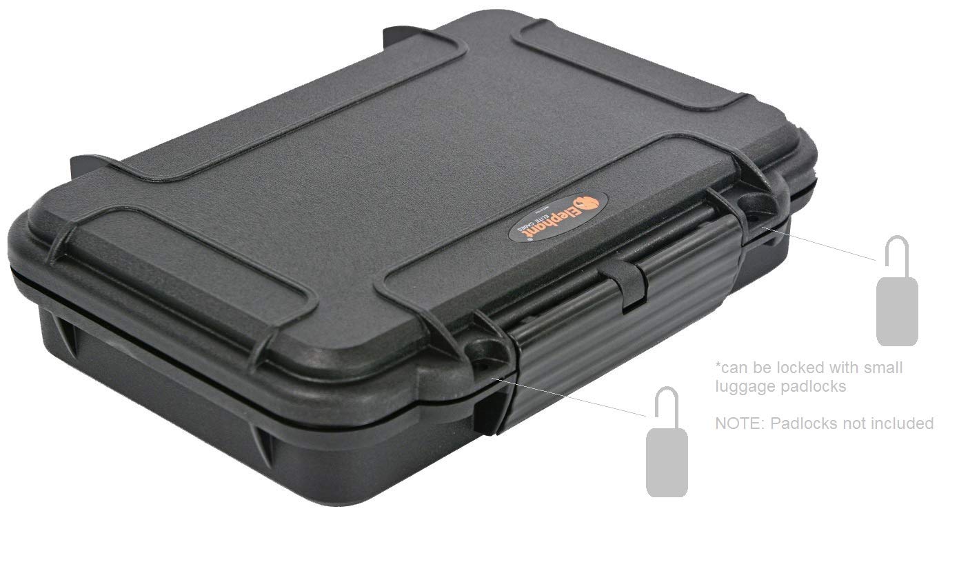 Waterproof Dust-Proof 48 SD / 36 CF, CFxpress or XQD High Capacity Professional Memory Card Protective Case EL4836M Black on Black Hard Case