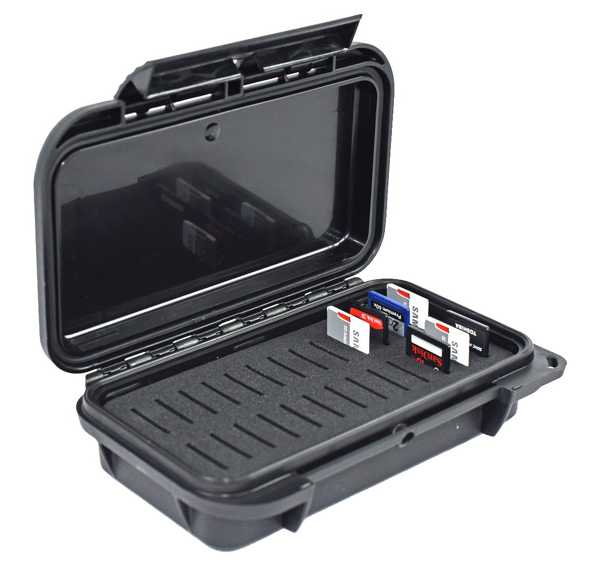 Elephant® Waterproof Dust-Proof Professional 26 SD Memory Card Protective Case ELSD-26BB Black Case with Black Foam.