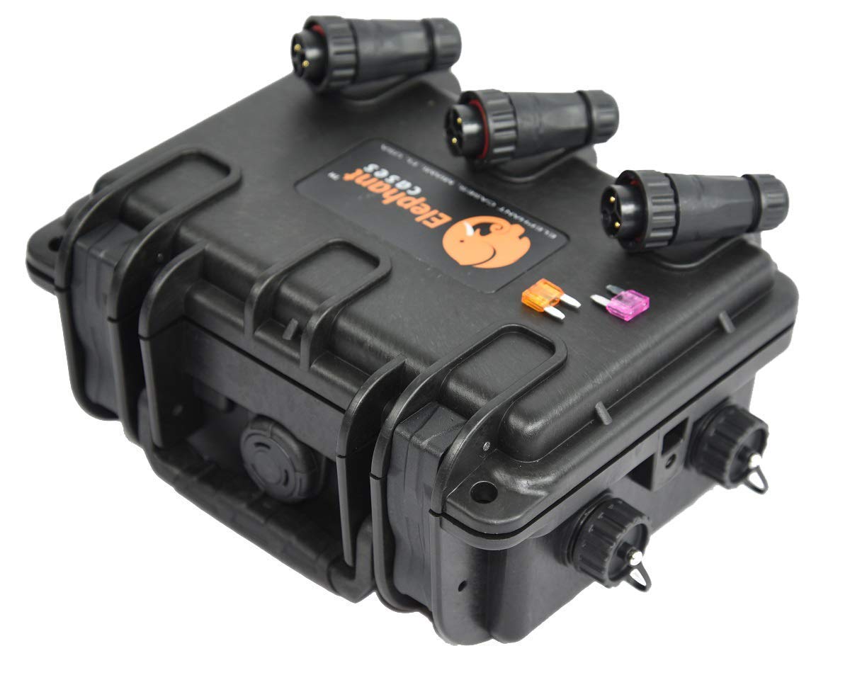 Elephant B095D2 Kayak Battery Box Waterproof Battery Enclosure for Powering GPS, Fish Finders, Led Lights, Aerator Pump (2 Pin Dual)