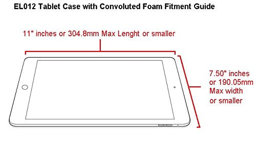 Waterproof Notebook Tablet Case Hard Case The EL012 for iPad 2/3/4, iPad air 2, Fire HD 10/8 Galaxy Tab S2 9.7/8.0 Microsoft Surface 3 or Any 11" x 7.50" or Smaller