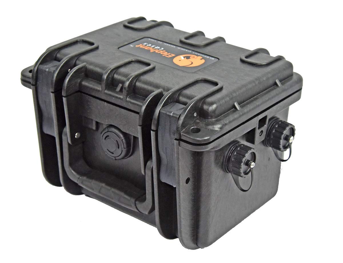 Elephant B100D2 Kayak Battery Box Waterproof Battery Enclosure for Powering GPS, Fish Finders, Led Lights, Aerator Pump (2 pin Dual)