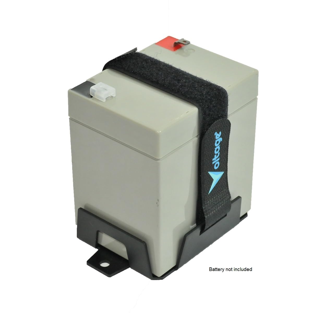 Voltage Small Battery Tray for 12V 4AH, 12V 5AH, SLA, AGM or Lithium LiFePO4 Batteries and More. Battery Mount with Hold Down Strap VT-4