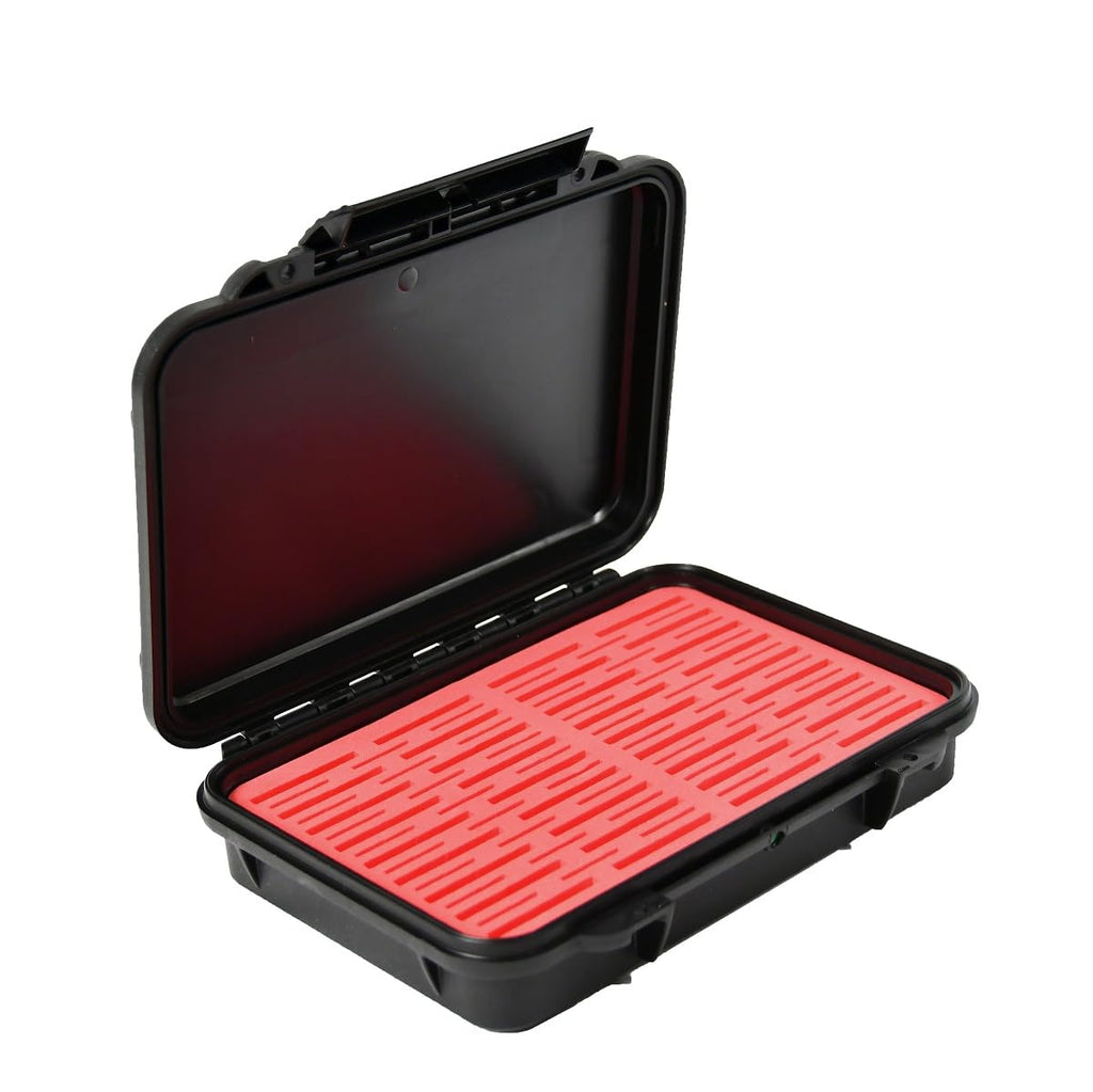 Waterproof Dust-Proof 48 SD / 36 CF, CFxpress or XQD High Capacity Professional Memory Card Protective Case EL4836MR Red Foam on Black Hard Case