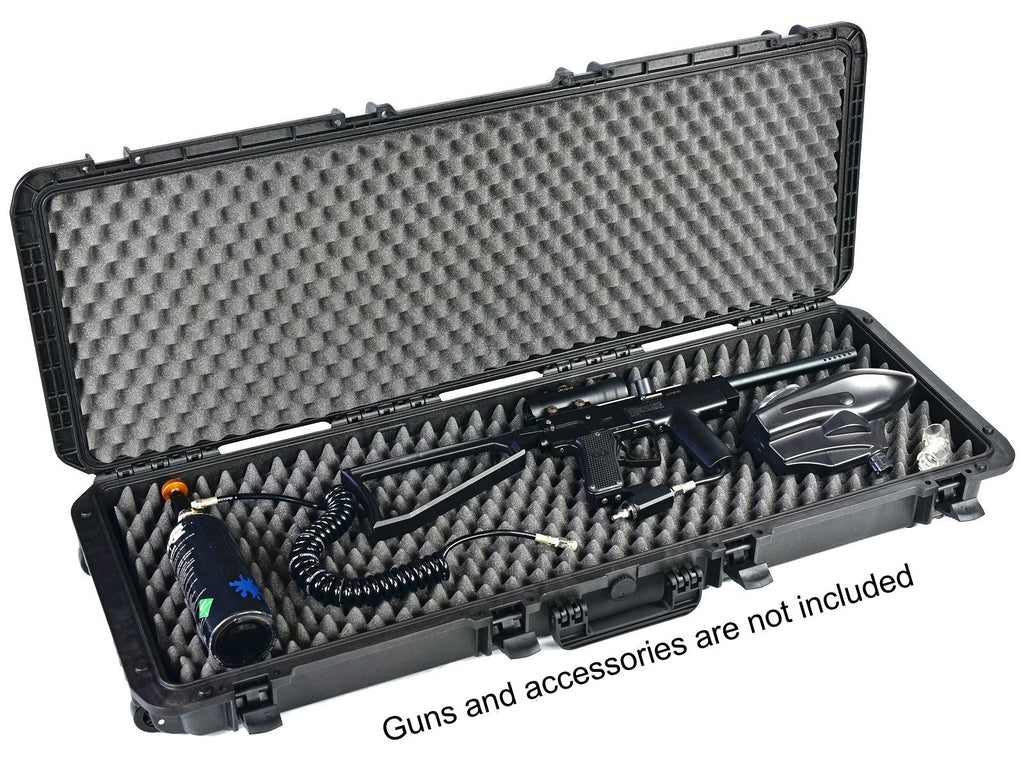 43" Waterproof Rifle Case With Convoluted Foam and Wheels for Hunting Long Rifle Shootgun with Magazines, Accessories or Handgun, Watertight Hard Plastic Elephant Elite EL4305W