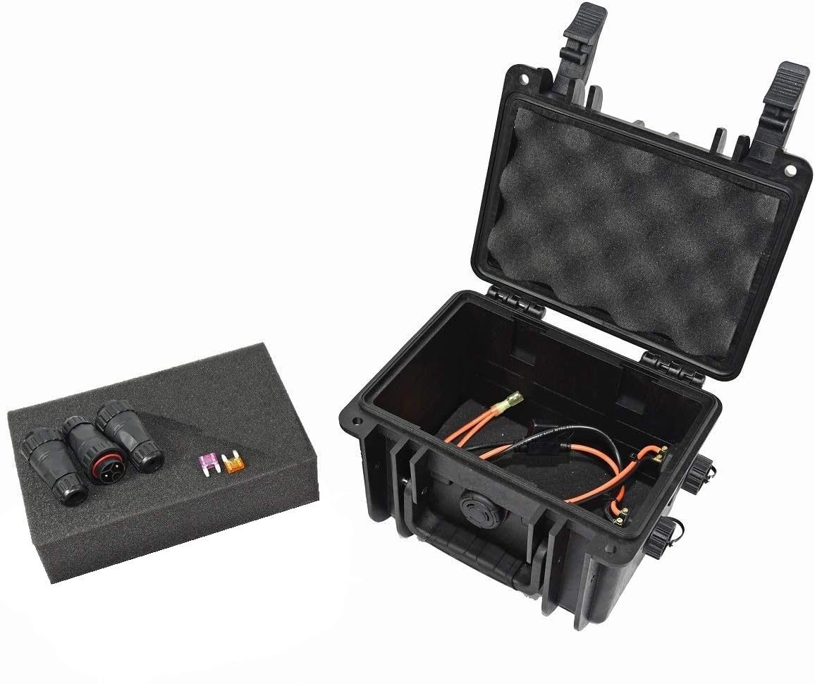 Elephant B100D2 Kayak Battery Box Waterproof Battery Enclosure for Powering GPS, Fish Finders, Led Lights, Aerator Pump (2 pin Dual)