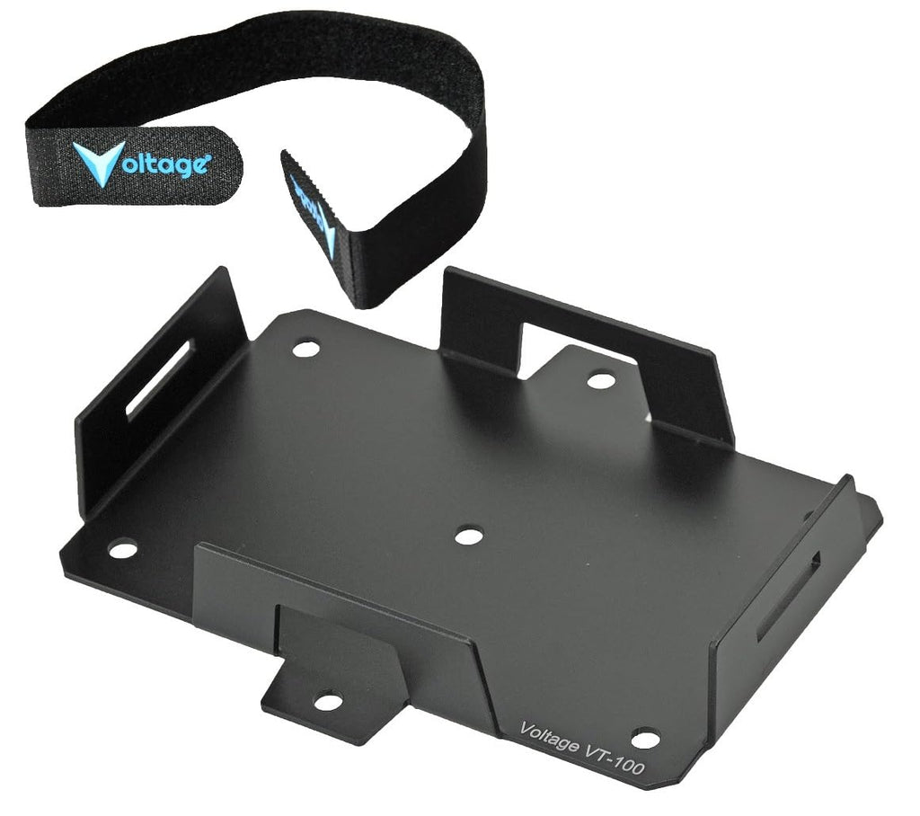 Voltage Small Battery Tray for 12V 15AH, 12V 12AH,12V 9AH, 12V 8AH, 12V 7AH,12V 6AH, 6V 7AH, 6V 12AH, YTX7B-BS, YTX9-BS, YTX14BS Batteries and More. Battery Mount with Hold Down Strap VT-100