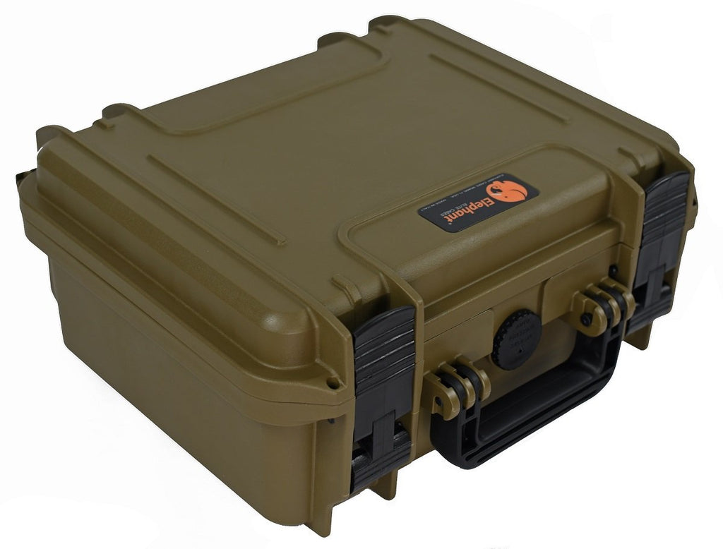 Waterproof Pistol Hand Gun Case Elephant Elite EL1105 Sahara Green Pistol case for Full Size Beretta Ruger Smith & Wesson Sig Sauer Taurus Kimber Glock and Many More