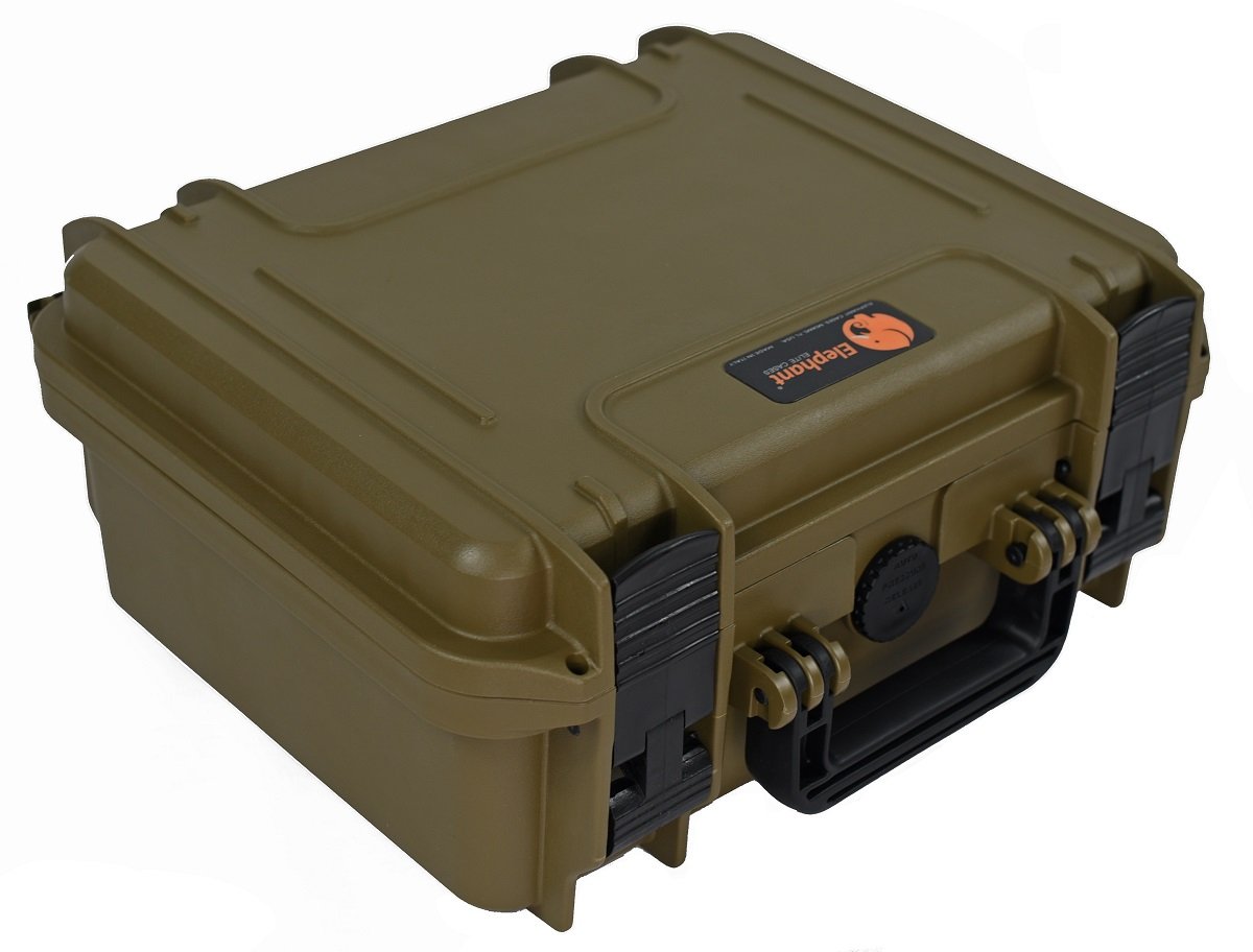 Waterproof Pistol Hand Gun Case Elephant Elite EL1105 Sahara Green Pistol case for Full Size Beretta Ruger Smith & Wesson Sig Sauer Taurus Kimber Glock and Many More